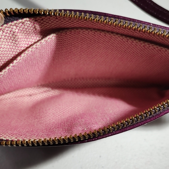 Dooney & Bourke Deep Purple Patent Leather Wristlet Mini Purse - Picture 9 of 16